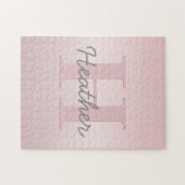 Niedliches benutzerdefiniertes Pink Monogram und I Puzzle (Horizontal)