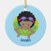 Niedliches benutzerdefiniertes Swim Team Afrikanis Keramik Ornament (Vorne)