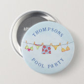 Niedliches benutzerdefiniertes Whimsil-Pool-Party Button (Vorne & Hinten)
