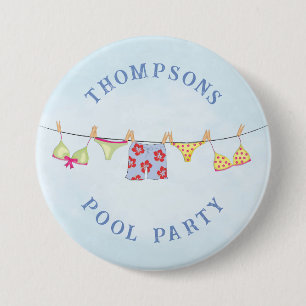 Niedliches benutzerdefiniertes Whimsil-Pool-Party Button