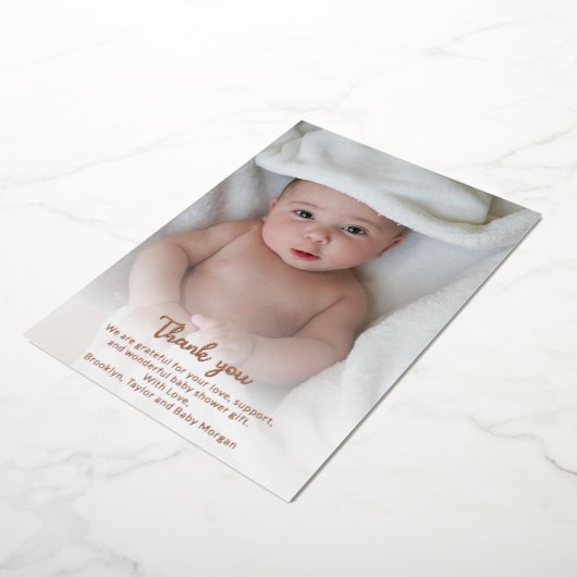Niedliches, benutzerfreundliches Foto Vielen Dank Folieneinladung (Gedreht)