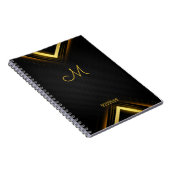 Niedliches Berufliches Monogram Black & Gold Noteb Notizblock (Rechte Seite)