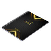 Niedliches Berufliches Monogram Black & Gold Noteb Notizblock (Linke Seite)