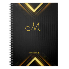 Niedliches Berufliches Monogram Black & Gold Noteb Notizblock
