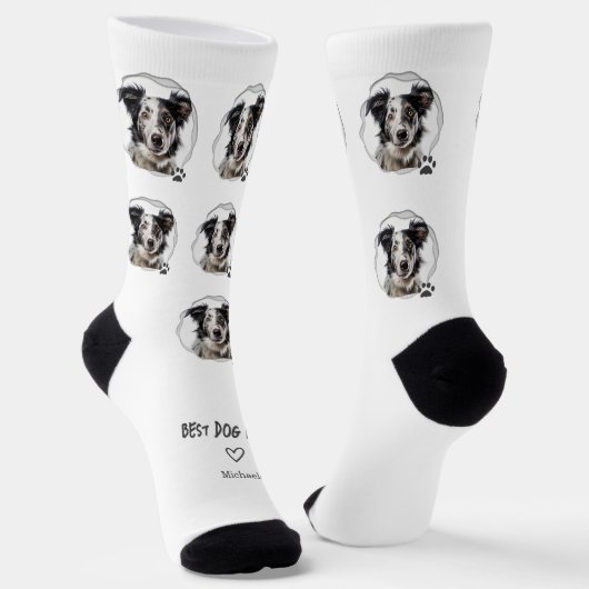 Niedliches Best Dog Mama Foto Socken (Gewinkelt)