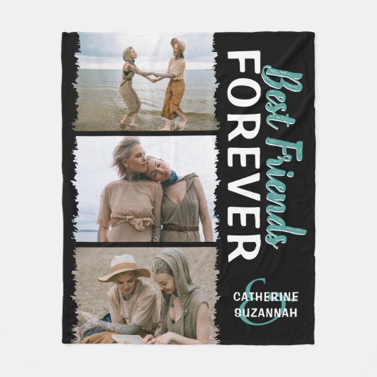 Niedliches "Best Friends Forever" 3 Foto Fleecedecke (Vorderseite)