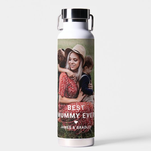 Niedliches Best Mummy Ever Heart Mother Day Foto Trinkflasche (Vorne)