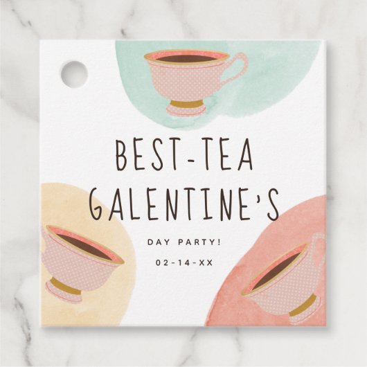 Niedliches Best Teas Galentine's Day Party Geschenkanhänger (Vorderseite)