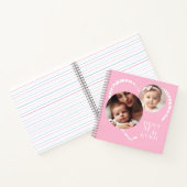 Niedliches "Beste Mama je" Herz 3-Foto, Rosa & Wei Notizblock (Innenseite)