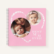 Niedliches "Beste Mama je" Herz 3-Foto, Rosa & Wei