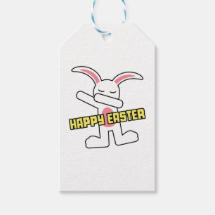 Niedliches betupfendes Häschen fröhliche Ostern Geschenkanhänger