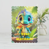 niedliches, bezauberndes Dinasaur Einladung (Stehend Vorderseite)