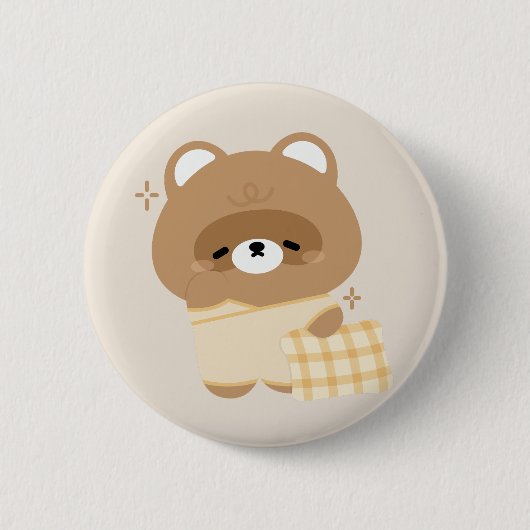 Niedliches Biber Button (Vorderseite)