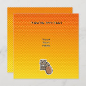 Niedliches Biber; Gelb Einladung (Vorne/Hinten)