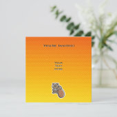 Niedliches Biber; Gelb Einladung (Stehend Vorderseite)