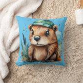 Niedliches Biber-Kissen Kissen (Decke)