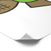 niedliches Biber mit Axt Poster (Ecke)