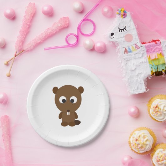 Niedliches Biber Pappteller (Party)