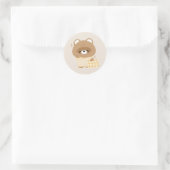 Niedliches Biber Runder Aufkleber (Tasche)