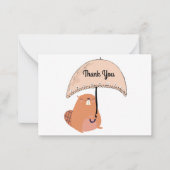 Niedliches Biber Vielen Dank Mitteilungskarte (Vorderseite)