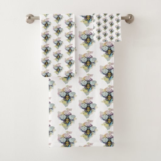Niedliches Bienen- und Regenbogenwaschwasser Badet Badhandtuch Set (Insitu)