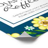 Niedliches BienenBaby Dusche Windeln Raffle Party  Poster (Ecke)