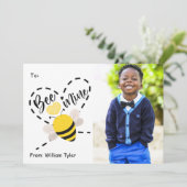 Niedliches Bienenbergwerk Foto Valentinstag Feiertagskarte (Stehend Vorderseite)