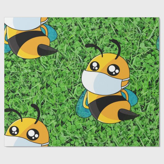 niedliches Bienencoronavirus Geschenkpapier (Flach)