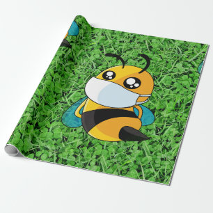 niedliches Bienencoronavirus Geschenkpapier