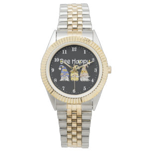 niedliches Bienenfröhliches Gnome Armbanduhr
