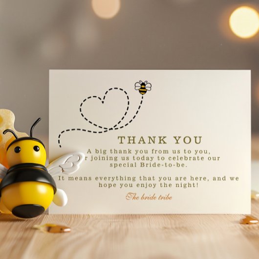 Niedliches Bienenherz-Brautparty Dankeskarte