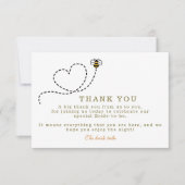Niedliches Bienenherz-Brautparty Dankeskarte (Vorderseite)
