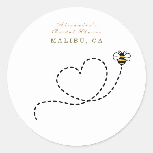 Niedliches Bienenherz-Brautparty Runder Aufkleber (Vorderseite)