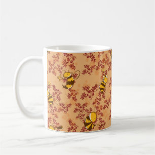 Niedliches Bienenhintergrundmuster Kaffeetasse