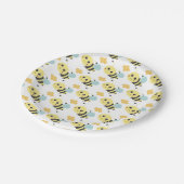 Niedliches Bienenmuster Adorable Bienenschaum-Part Pappteller (Schrägansicht)