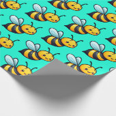 Niedliches Bienenmuster aus Tiny Cartoon Geschenkpapier (Ecke)