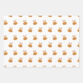Niedliches Bienenmuster. Gelbe Tierchen Geschenkpapier Set (Vorderseite 3)