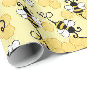 Niedliches Bienenmuster Geschenkpapier (Rolleneckpunkt)