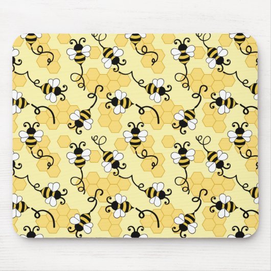 Niedliches Bienenmuster Mousepad (Vorne)