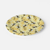 Niedliches Bienenmuster Pappteller (Schrägansicht)