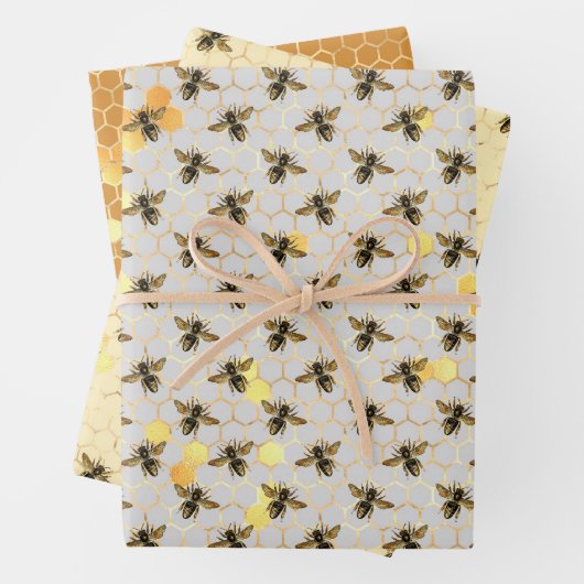 niedliches Bienenmuster-Party Geschenkpapier Set (Beispiel)