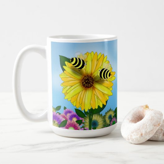 Niedliches Bienenpaar Kaffeetasse (Mit Donut)