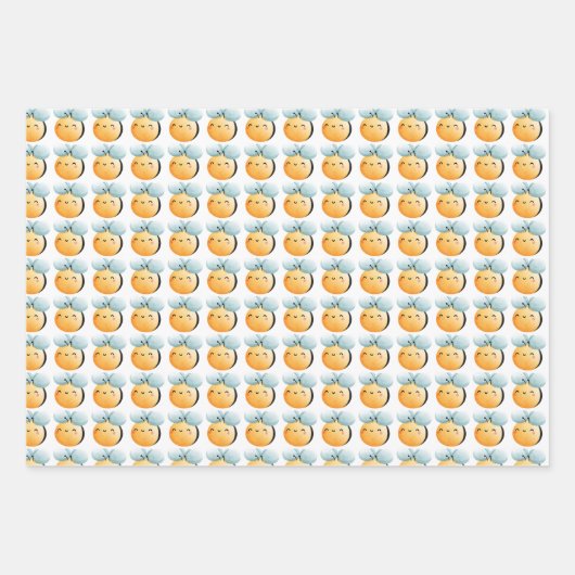 Niedliches Bienenpapier. Geschenkverpackung. Geschenkpapier Set (Vorderseite)