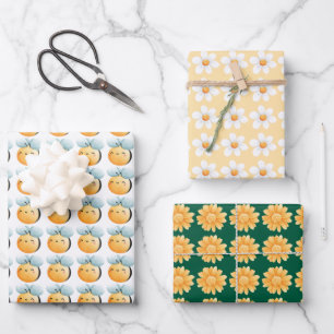 Niedliches Bienenpapier. Geschenkverpackung. Geschenkpapier Set
