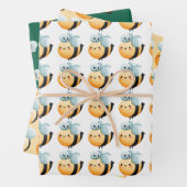 Niedliches Bienenpapier. Geschenkverpackung. Geschenkpapier Set (Beispiel)