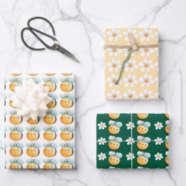 Niedliches Bienenpapier. Geschenkverpackung. Wrapp Geschenkpapier Set