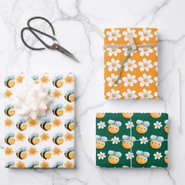 Niedliches Bienenpapier. Geschenkverpackung. Wrapp Geschenkpapier Set