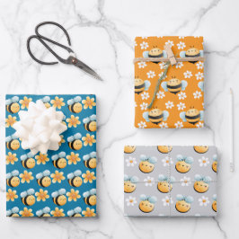 Niedliches Bienenpapier. Geschenkverpackung. Wrapp Geschenkpapier Set