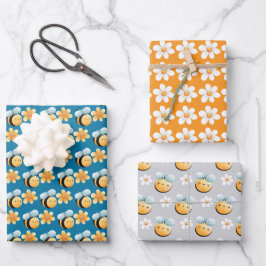 Niedliches Bienenpapier. Geschenkverpackung. Wrapp Geschenkpapier Set