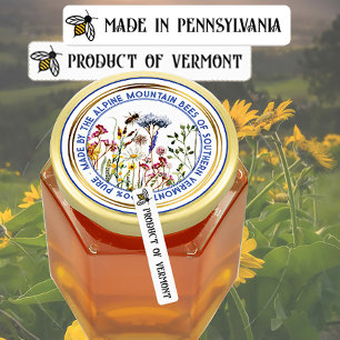 Niedliches Bienenschutzlabel oder LAND Honey Lid S Etiketten